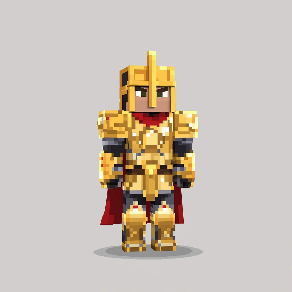 Minecraft golden knight pixel art